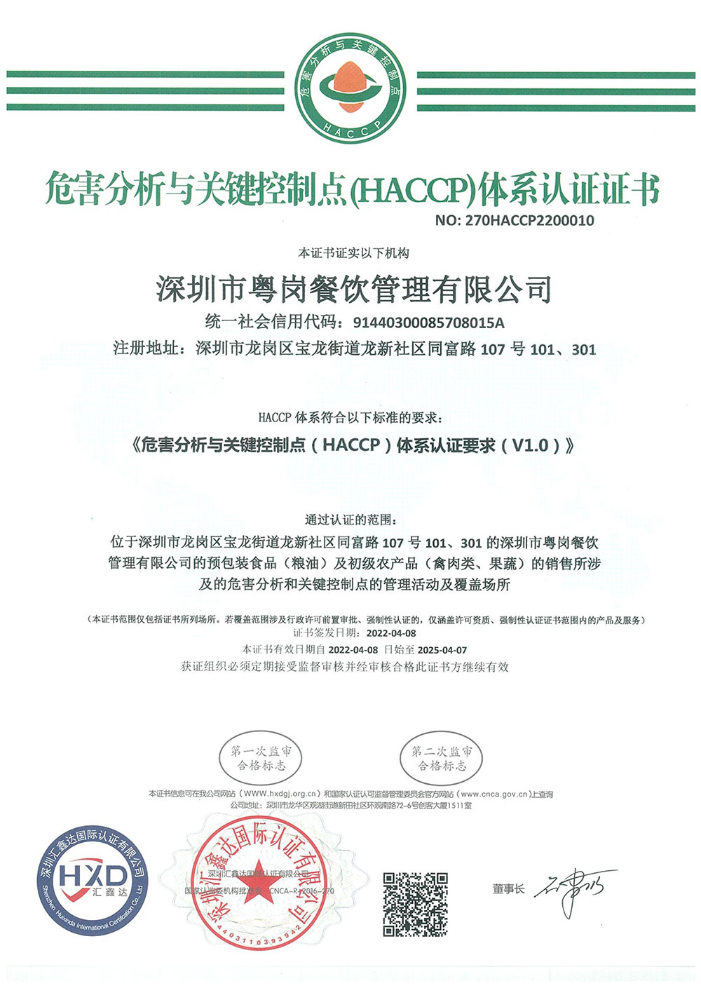 危害分析與關(guān)鍵控制點體系證書_品牌榮譽